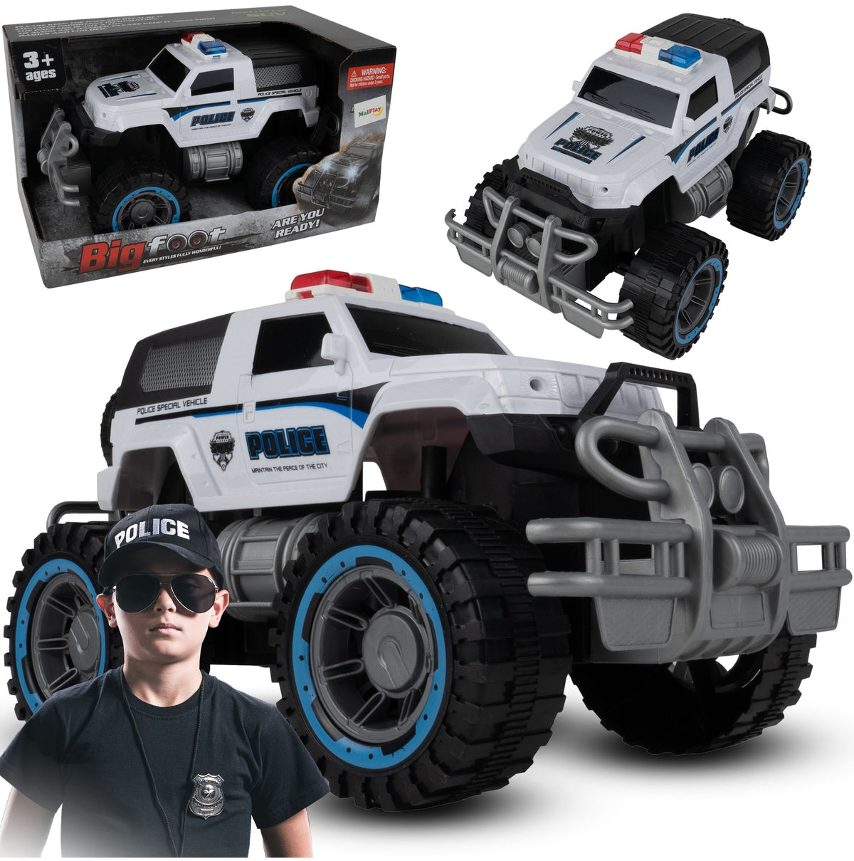 CAR OFF-ROAD MONSTER POLICE WITH DRIVE POLICE CAR GIFT