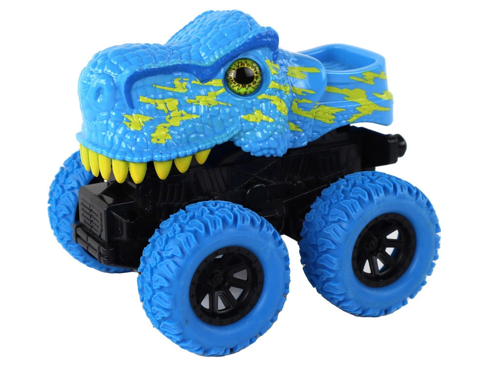 CAR OFF-ROAD VEHICLE PUSHER DINOSAUR TYRANNOSAURUS REX RUBBER WHEELS BLUE Packaging status original
