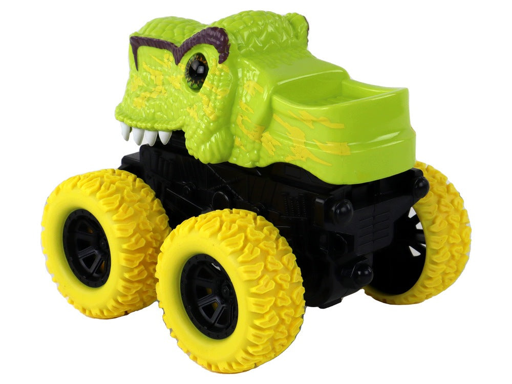 CAR OFF-ROAD VEHICLE PUSHER DINOSAUR TYRANNOSAURUS REX RUBBER WHEELS GREEN Brand LEAN Toys