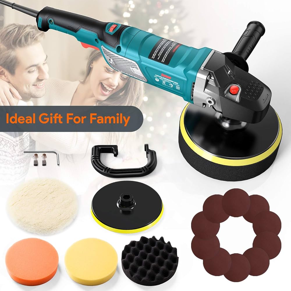 CAR POLISHER 1500W ECCENTRIC OSCILLATING + SPONGES +PADS 1500W Power supply mains