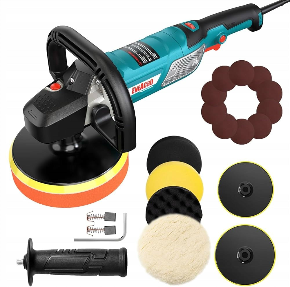 CAR POLISHER 1500W ECCENTRIC OSCILLATING + SPONGES +PADS 1500W