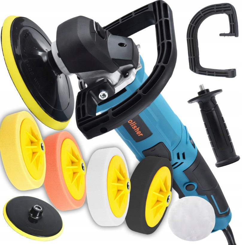 CAR POLISHER 2900W STRONG ROTARY + DISC + POLISHING SPONGES 150mm