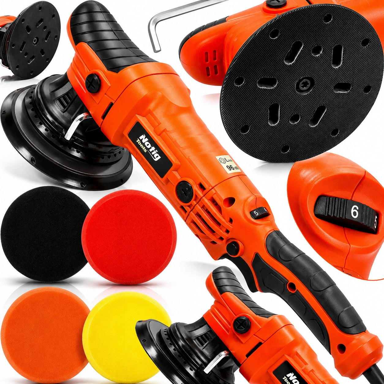 CAR POLISHER ELECTRIC GRINDER 1400W ADJUSTABLE + SPONGE SET