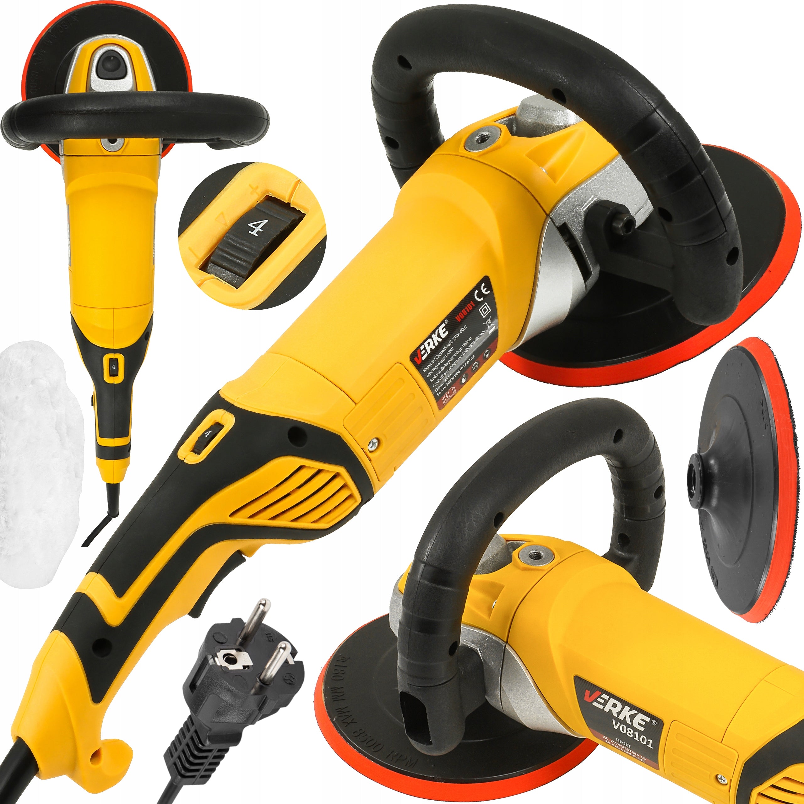 CAR POLISHER ELECTRIC GRINDER 1400W WITH ADJUSTABLE ROTATION STRONG!
