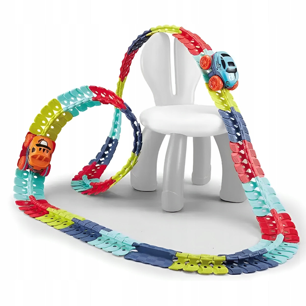 CAR RACING TRACK FLEXIBLE SET 148 EL. SLIDE CAR 2in1 Brand BOUNN