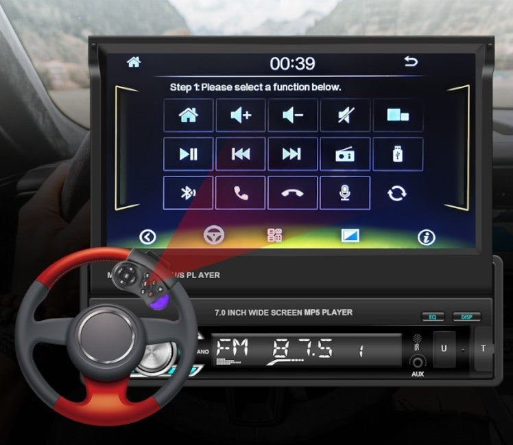 CAR RADIO 1DIN 7'' BT RETRACTABLE TOUCH SCREEN MIRROR LINK CAMERA Manufacturer code cc3e80VRT10-4538