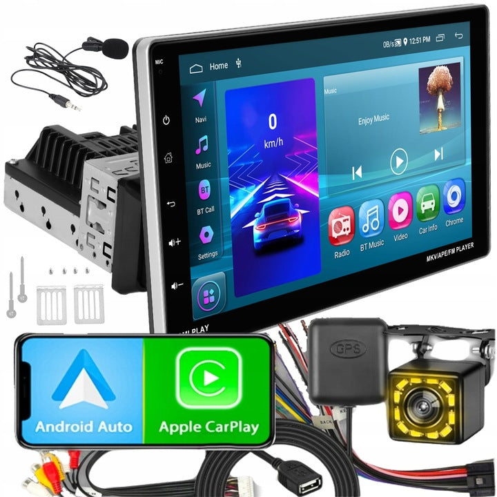 CAR RADIO 1DIN CARPLAY ANDROID WIFI GPS TOUCH 2GB RAM 9''