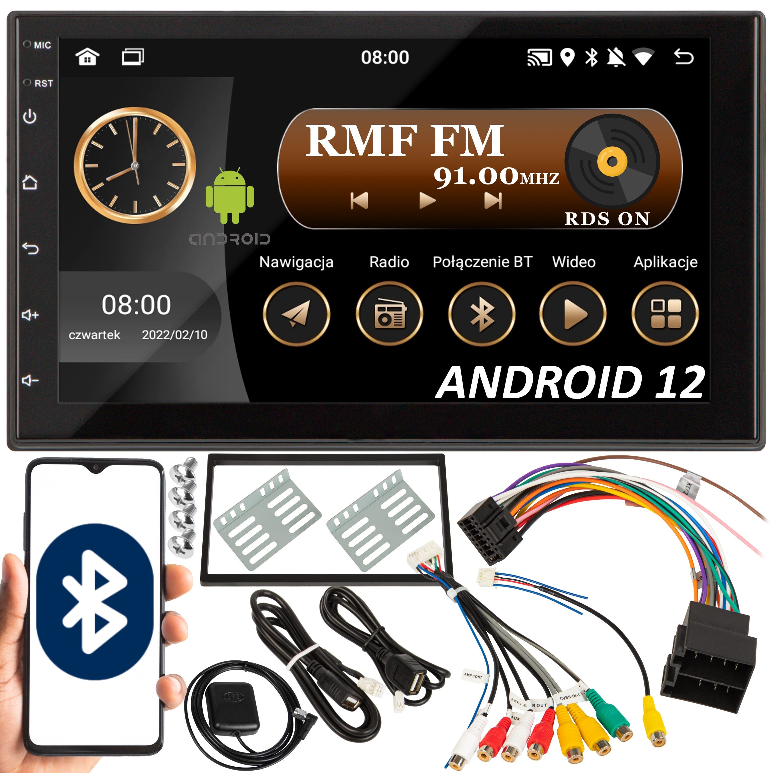 CAR RADIO 2 DIN WiFi GPS ANDROID AUTO BLUETOOTH USB RDS CARPLAY