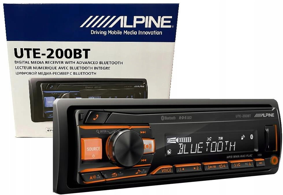 CAR RADIO ALPINE UTE-200BT BLUETOOTH+ FLAC + USB + MULTICOLOR + AUX