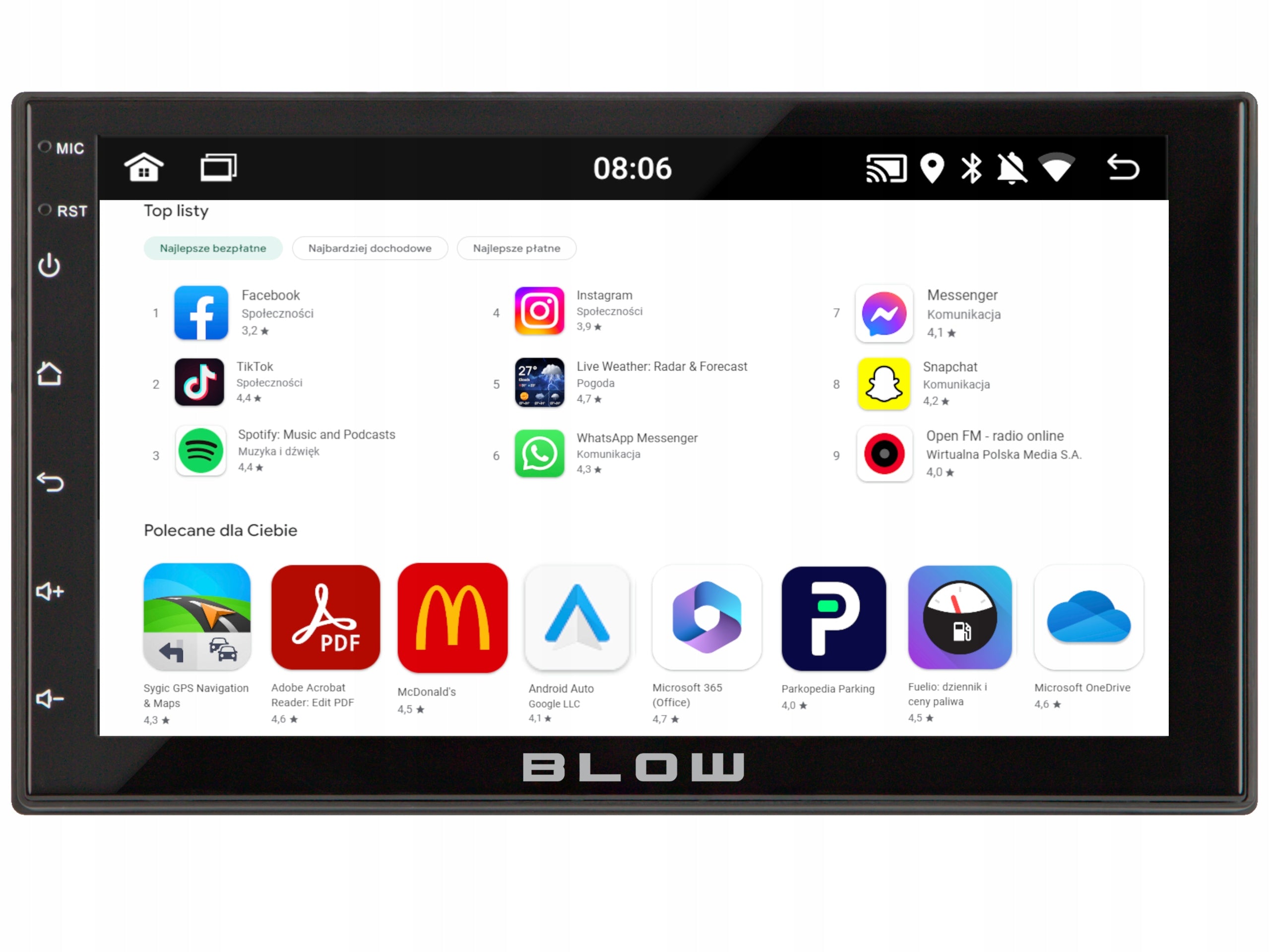 CAR RADIO ANDROID 12 BLUETOOTH CARPLAY ANDROID AUTO MIRROR LINK Packaging status original