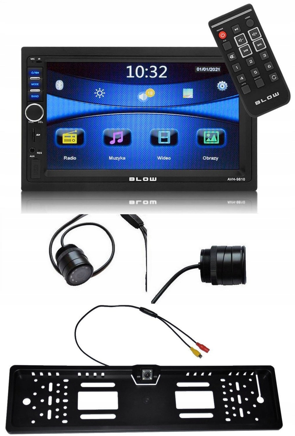 CAR RADIO BLOW AVH-9810 2DIN SCREEN 7 LED PLAY SD USB MP3 BLUETOOTH
