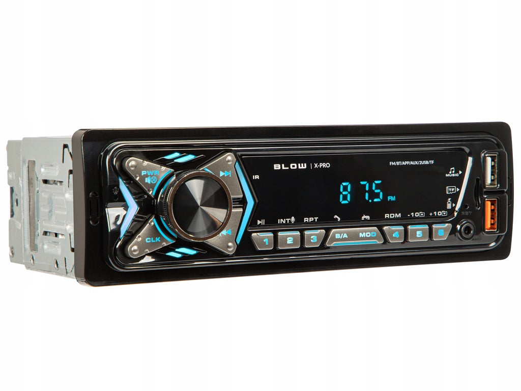 CAR RADIO BLUETOOTH 1-DIN USB AUX SD MICROPHONE REMOTE CONTROL BATTERY SET Brand Blow