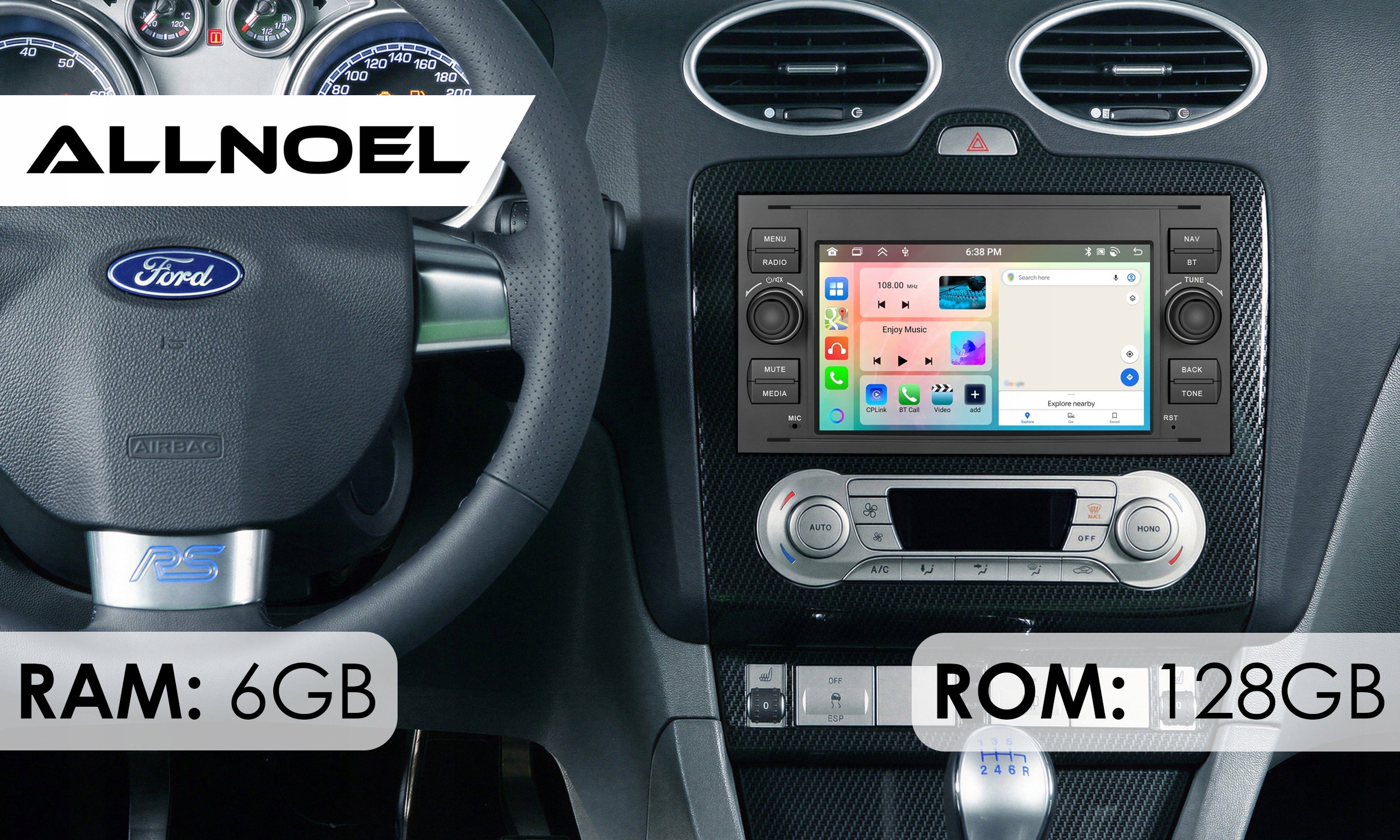 CAR RADIO FOR FORD KUGA S-MAX C-MAX CARPLAY RDS GPS WIFI ANDROID 6GB Manufacturer code Radio do Forda 6 GB RAM / Android / Carplay