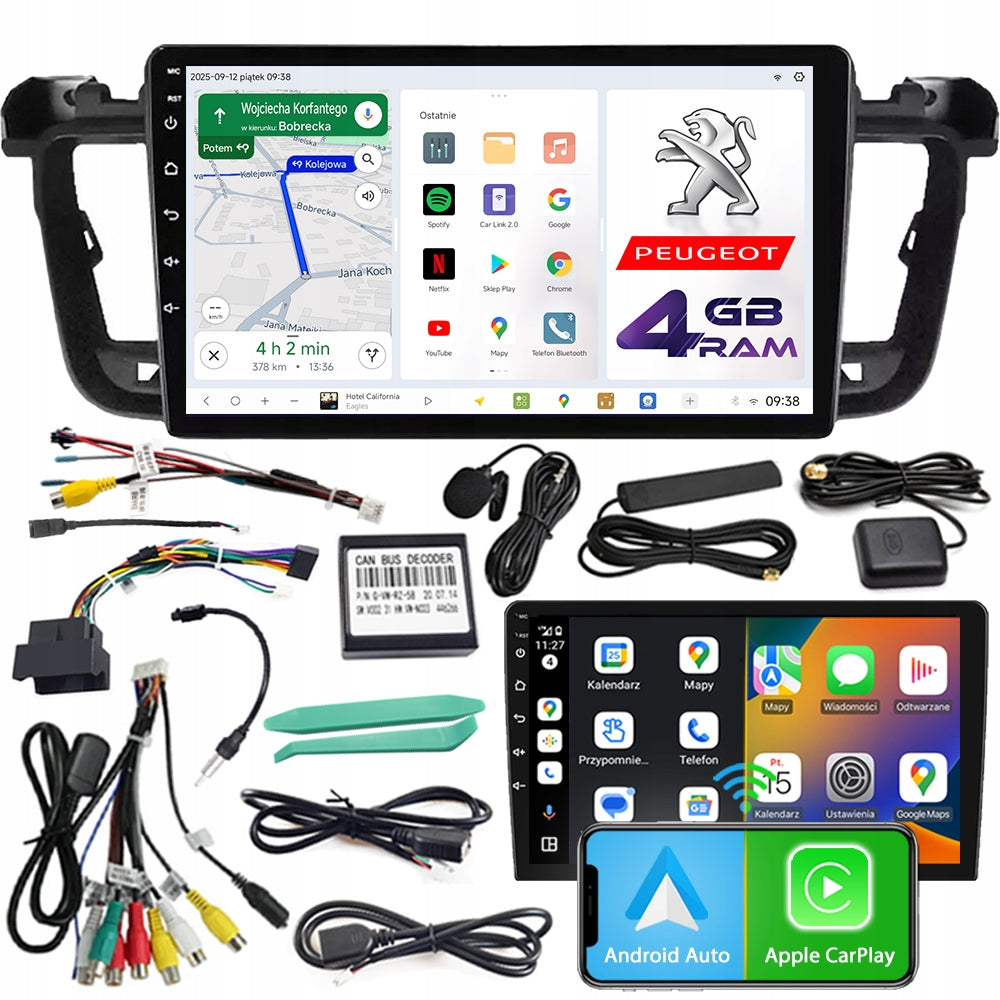 CAR RADIO NCS D9 PEUGEOT 508 2010-2018 ANDROID NAVIGATION 4GB LTE
