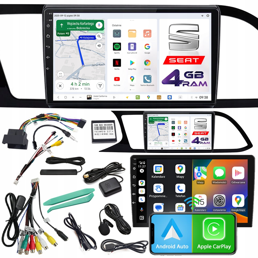 CAR RADIO NCS D9 SEAT LEON 3 III 2012-2020 ANDROID 4GB LTE