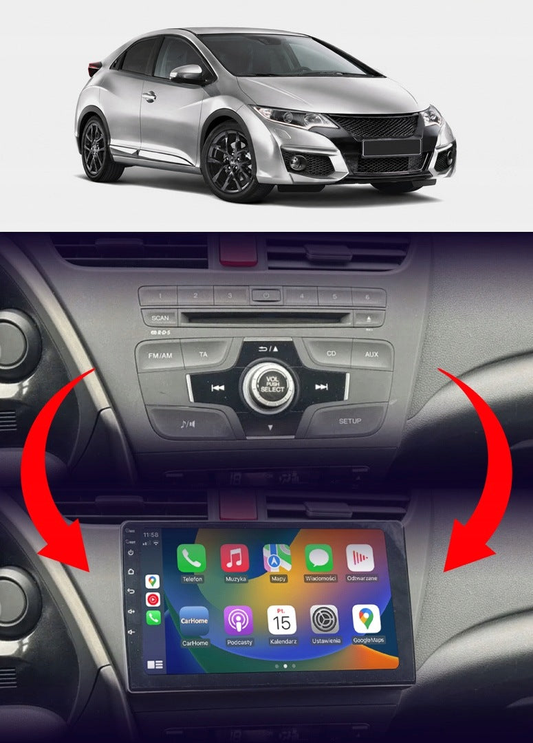 CAR RADIO NCS RS-305 HONDA CIVIC IX 2012-2017 ANDROID NAVIGATION Packaging status original