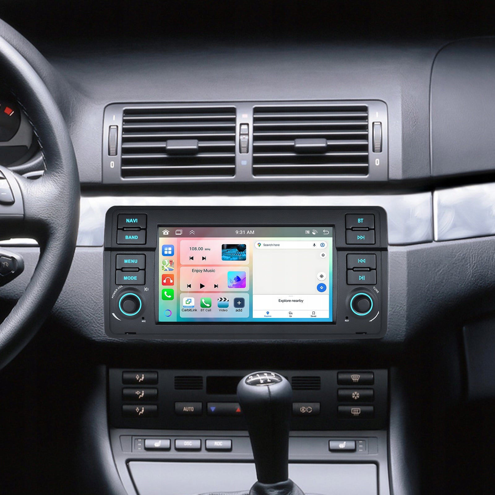 CAR RADIO for BMW E46 ANDROID GPS WIFI 4GB CARPLAY NAVIGATION RDS Brand ALLNOEL