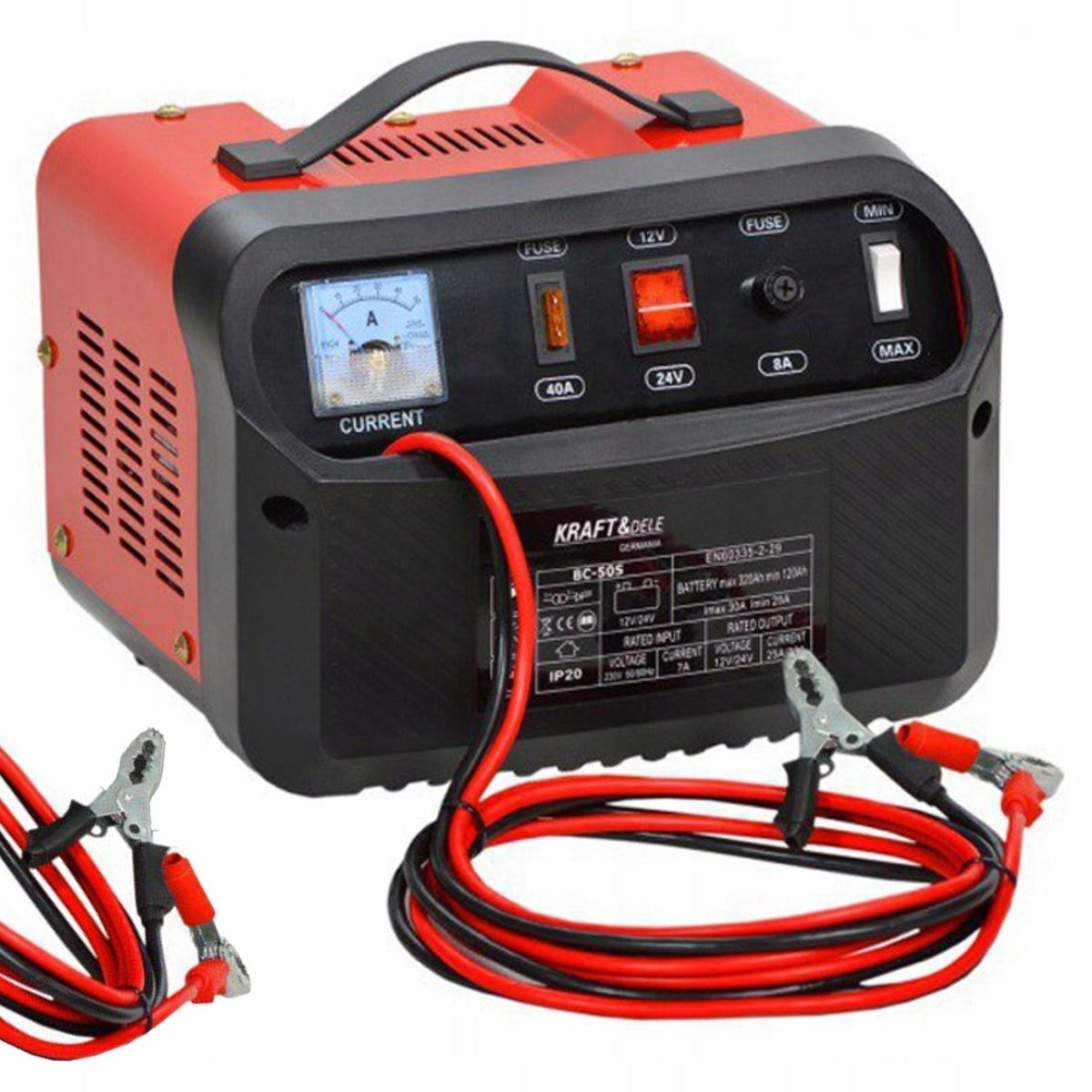 CAR RECTIFIER LOADER START Kraft&Dele 12-24V 40A 300Ah KD1909