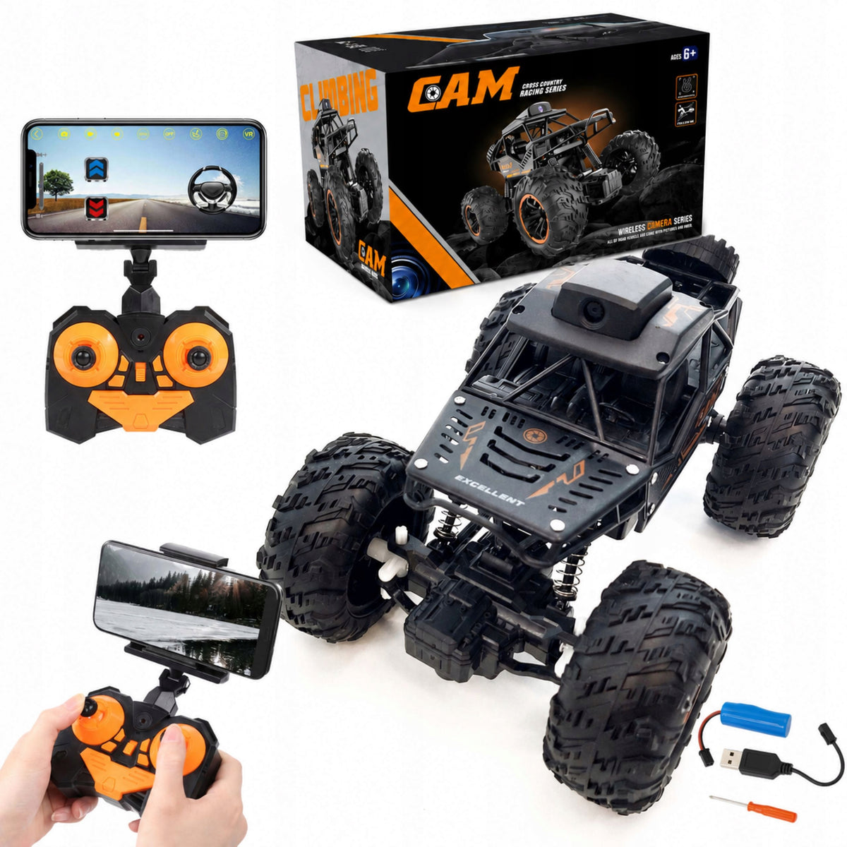 CAR REMOTE CONTROLLED AUTO RC METAL OFF-ROAD CAMERA WI-FI BATTERY