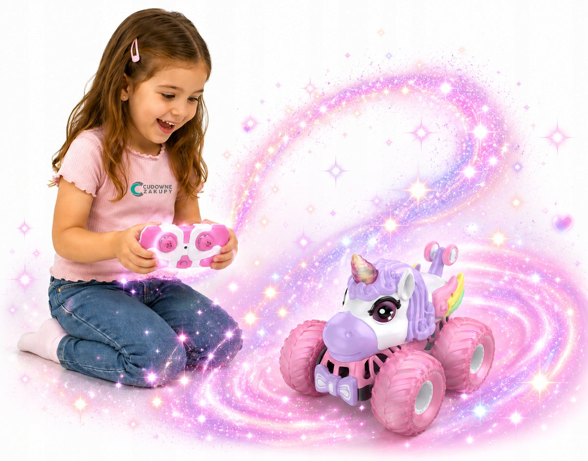 CAR REMOTE CONTROLLED PILOT UNICORN PINK 4X4 RC GLOWING Packaging status original