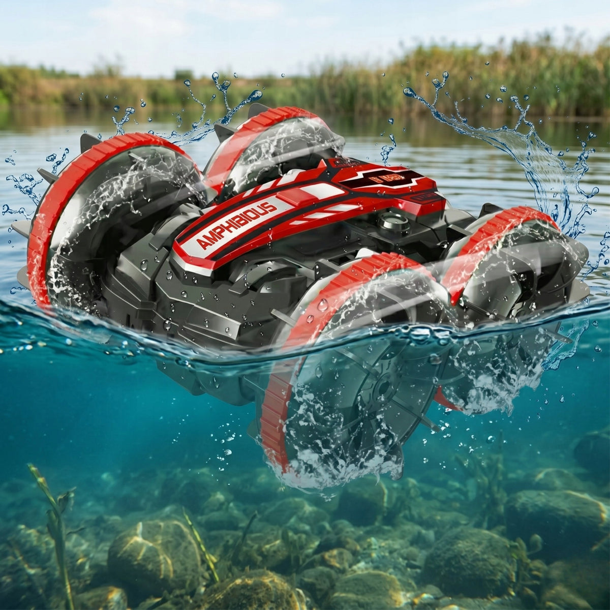CAR REMOTE CONTROLLED RC GESTURES AMPHIBIOUS 2 REMOTE CONTROLS 4x4 360° FLOATING Manufacturer code CV-B500-2