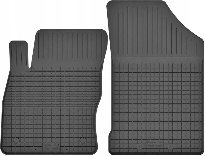 CAR RUGS RUBBER TROUGHS BLACK+STOPPERS HIGH RIM 2CM