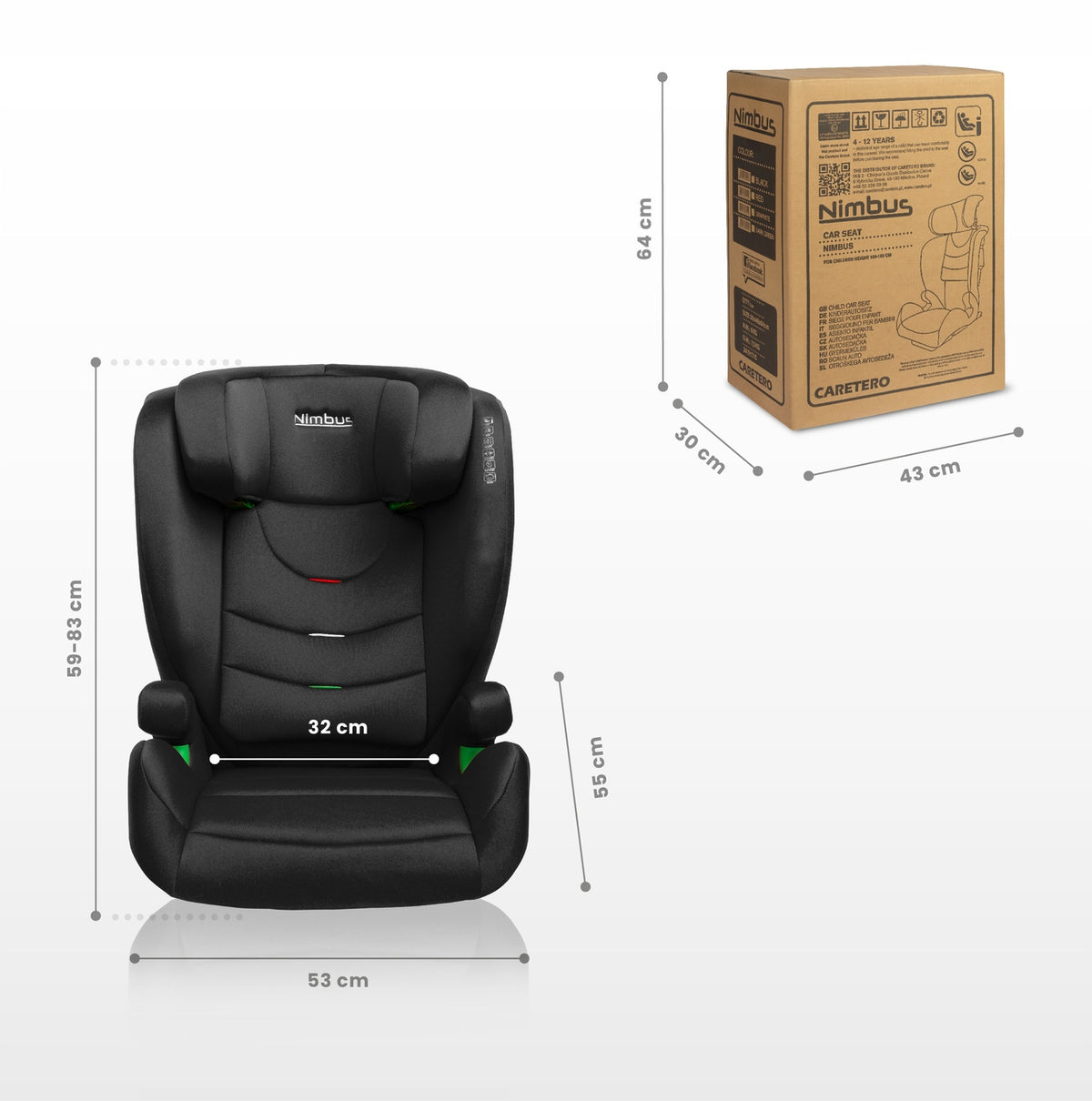 CAR SEAT 100-150 CM INSERT STAND  ADJUSTABLE Packaging status original