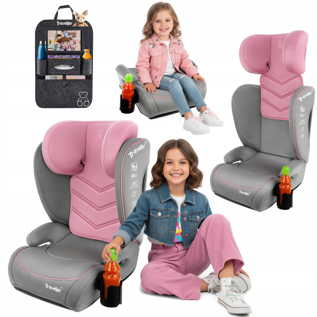 CAR SEAT 2in1 STAND 15-36kg LARGE i-Size 100-150cm +ORGANIZER