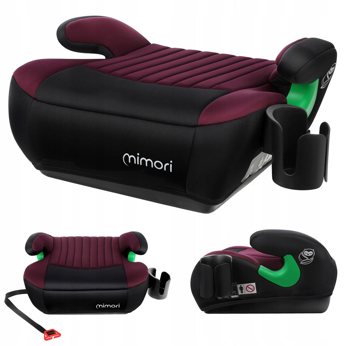 CAR SEAT PAD MIMORI BLACK-BORDOWY R129 125 – 150 CM