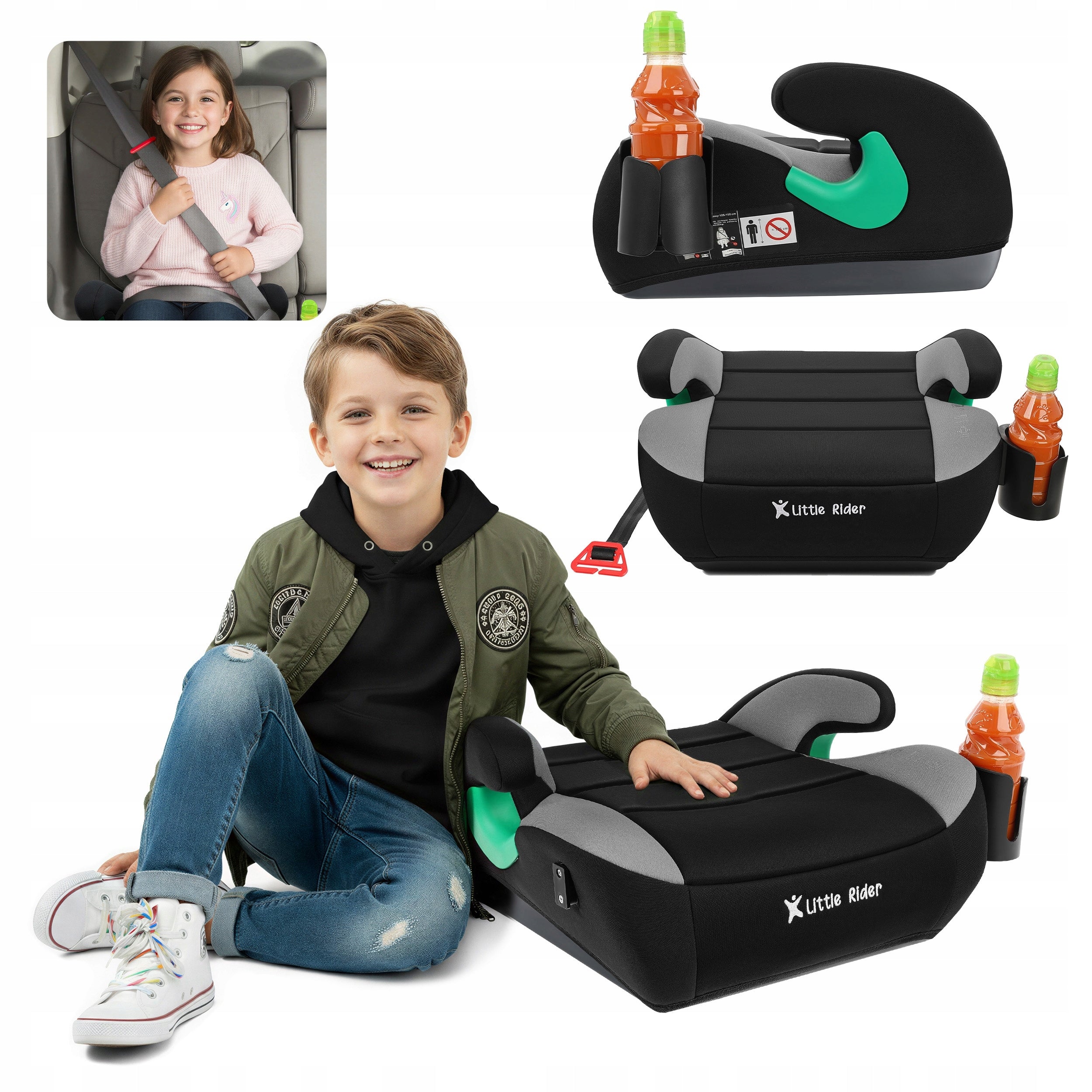 CAR SEAT PAD SEAT BLACK-GREY R129 125-150 CM