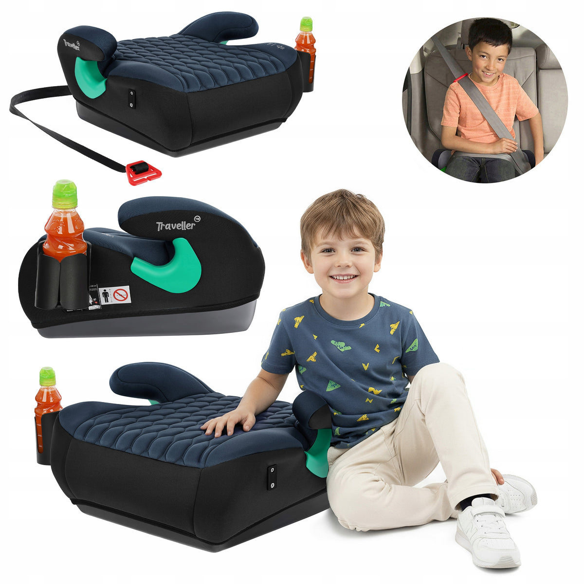 CAR SEAT PAD SEAT BLACK-GREY R129 125-150 CM