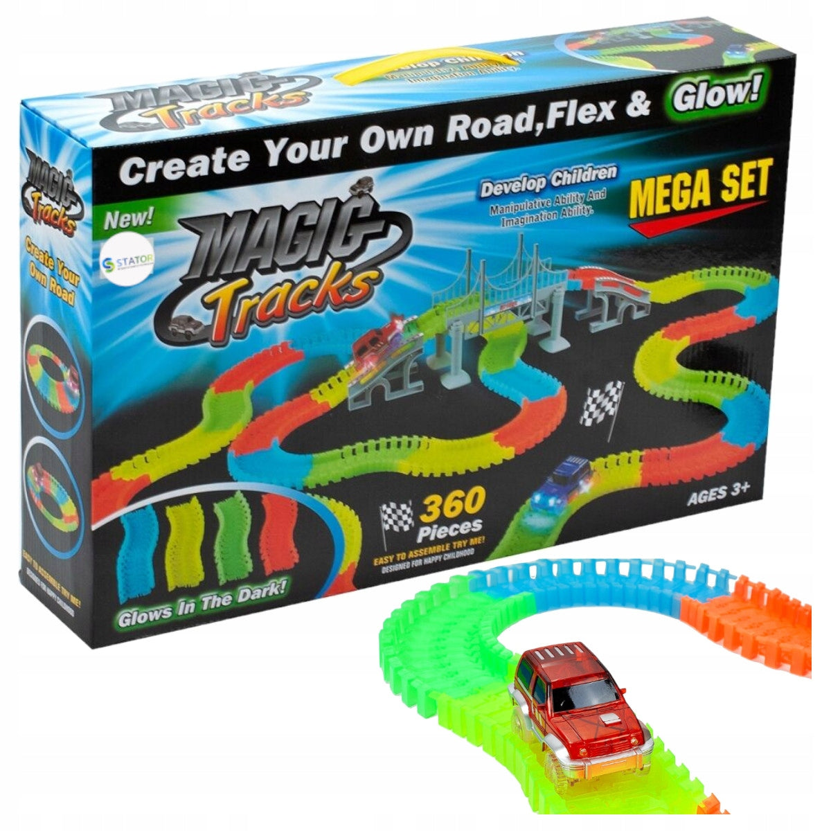 CAR TRACK GLOWING 360 el GLOW TRACKS MAGIC TRACKS 2x AUTO Packaging status original