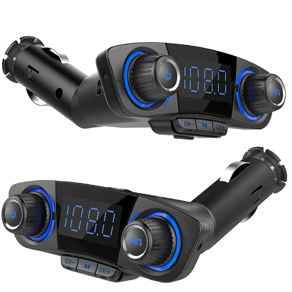 CAR TRANSMITTER FM BLUETOOTH 5.0 USB MULTIFUNCTIONAL 8IN1 DISPLAY Packaging status original