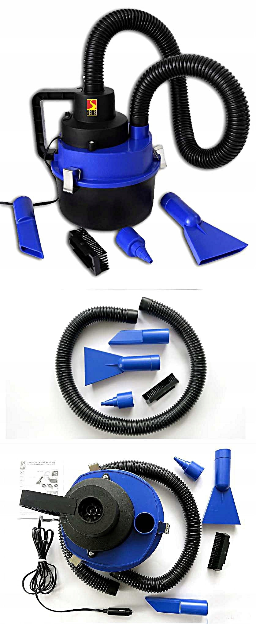 CAR VACUUM CLEANER 150W WATER BAGLESS POWERFUL + 10 PADS -Polish Manufacturer code 5538