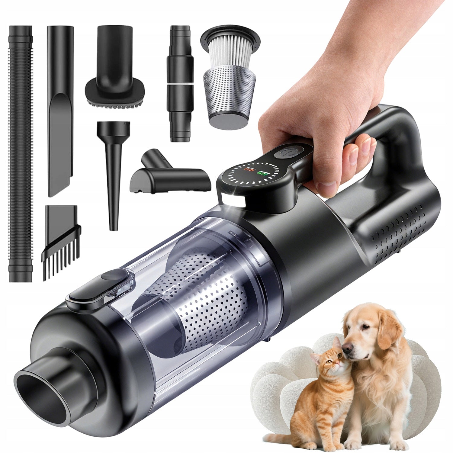 CAR VACUUM CLEANER POWERFUL 17000PA USB - C