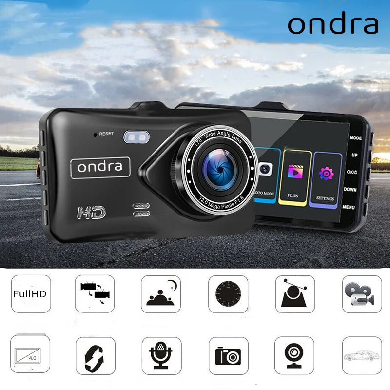 CAR VIDEO RECORDER FRONT REAR CAR CAMERA Touch Menu PL Brand Ondra