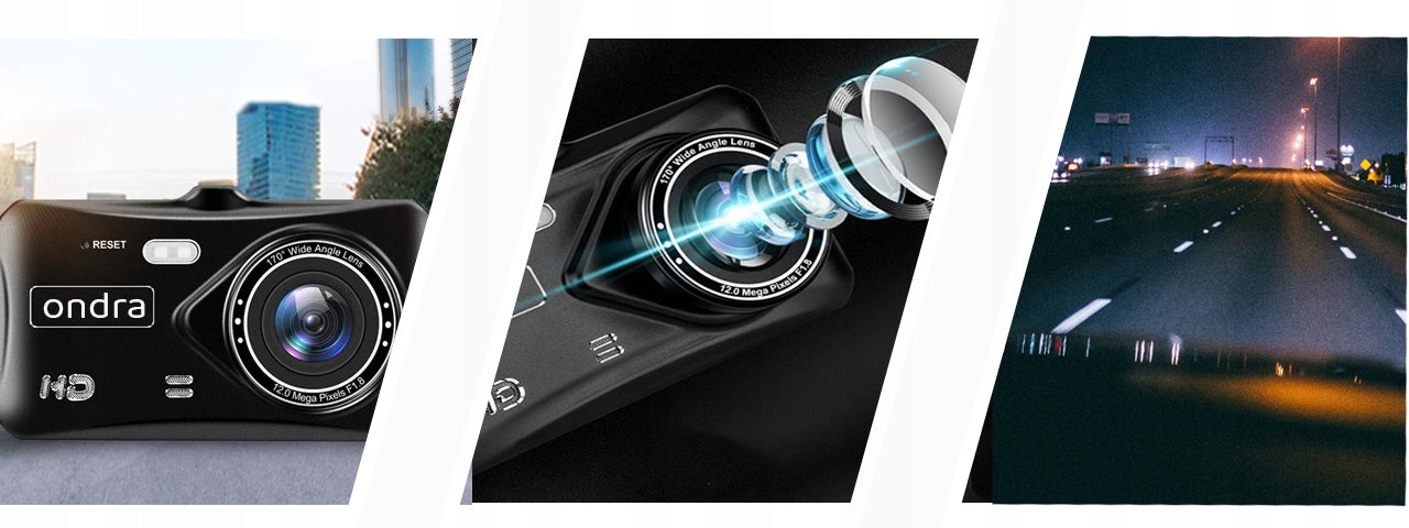 CAR VIDEO RECORDER FRONT REAR CAR CAMERA Touch Menu PL Recording quality SD/VGA (640 x 480) HD (1280 x 720) Full HD (1920 x 1080)