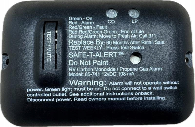 CARBON MONOXIDE AND LPG SENSOR - Safe-T-Alert 12V (CAMPER, HOUSE)