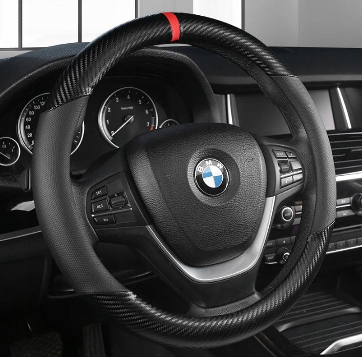 CARBON STEERING WHEEL COVER BLACK SPORT Manufacturer no brand