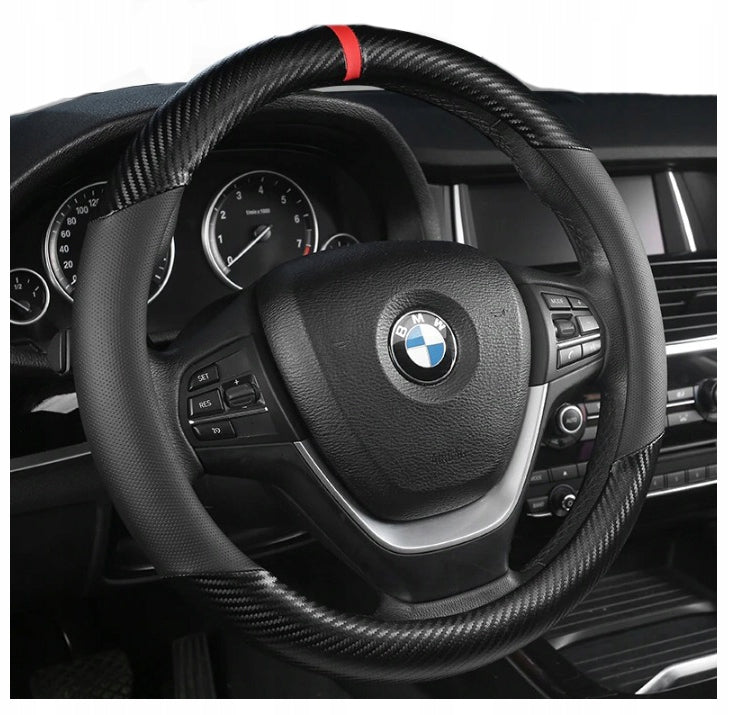 CARBON STEERING WHEEL COVER BLACK SPORT