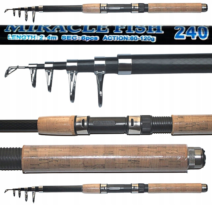 CARBON TELESCOPIC ROD MIRACLE FISH 2,4 60-120gr. Packaging status original