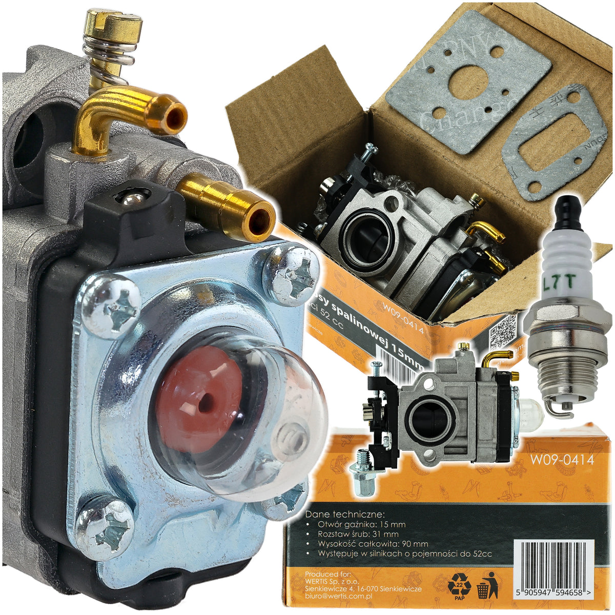 CARBURETOR FOR NAC DEMON RQ580 PETROL LAWNMOWER BRUSHCUTTER PARTS 15mm