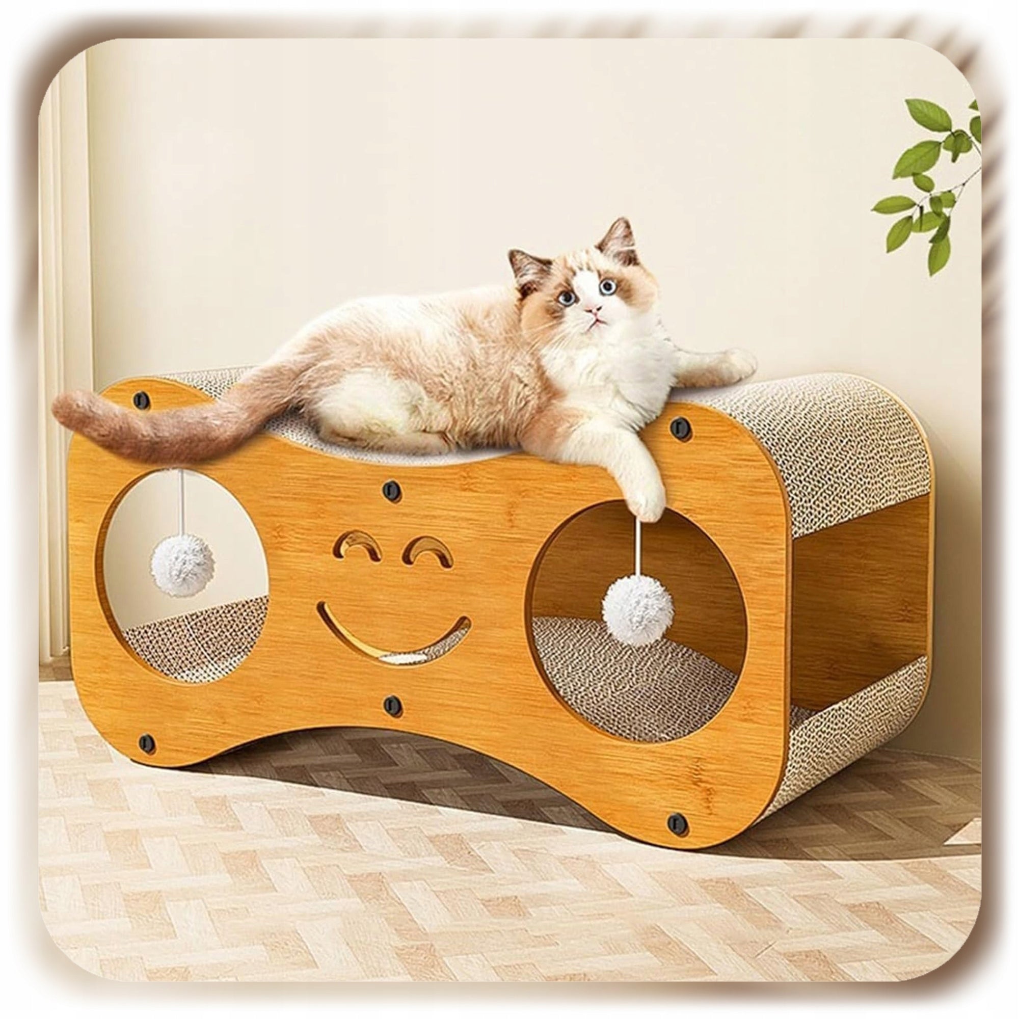 CARDBOARD HOUSE BOOTH CAT SCRATCHER SCRATCHING CARDBOARD BED WITH BALL Brand no brand