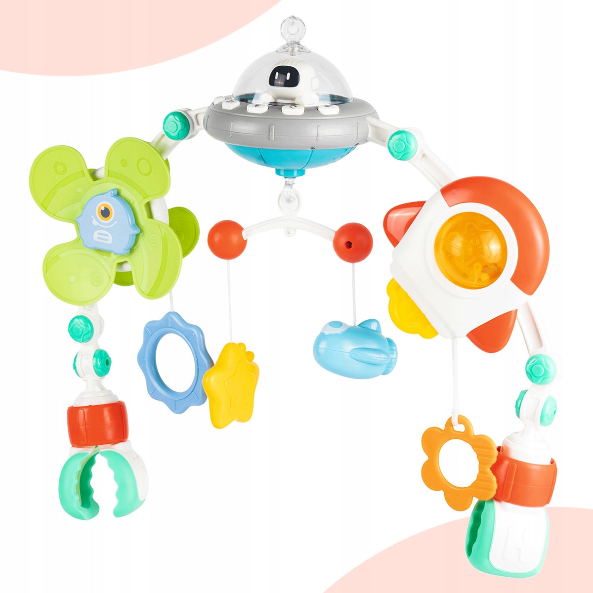 CAROUSEL HEADBAND FOR CRIB AND STROLLER UFO WITH MELODY LIGHT AND PENDANTS Packaging status original