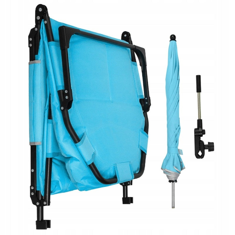 CARP BED FISHING MATTRESS PILLOW LOUNGER LIGHT PORTABLE FIELD Color blue