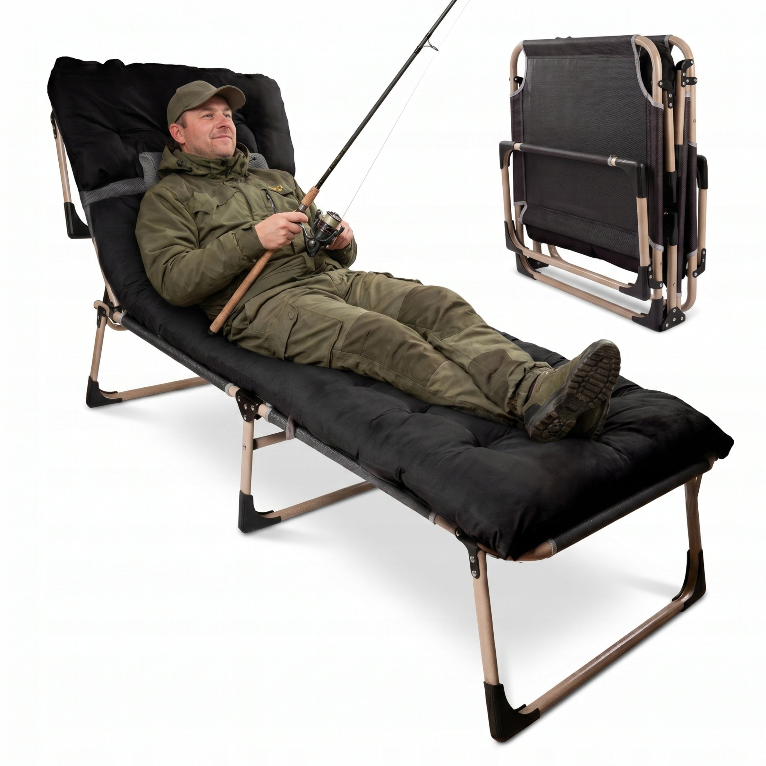 CARP FISHING BED TOURIST MATTRESS CANADIAN FIELD ADJUSTABLE