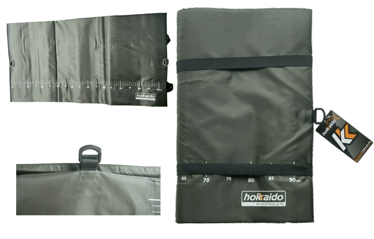 CARP MAT WITH MEASURING CUP FOR SAFE WEIGHING OF FISH 95x48 HANDLE
