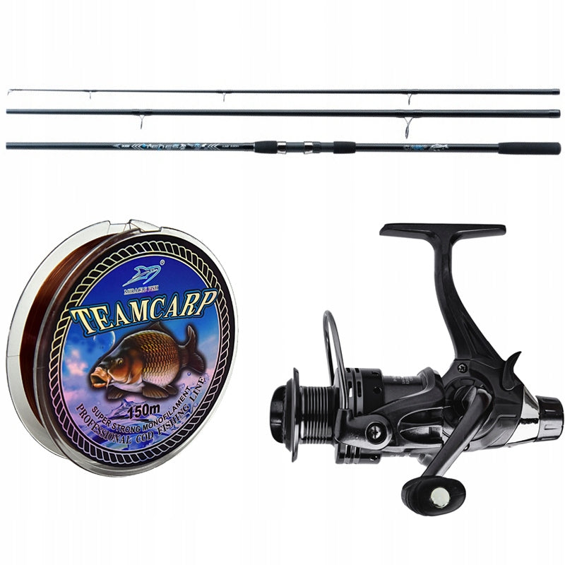 CARP SET for ground FISHING ROD CARP JAXON reel free running fishing line