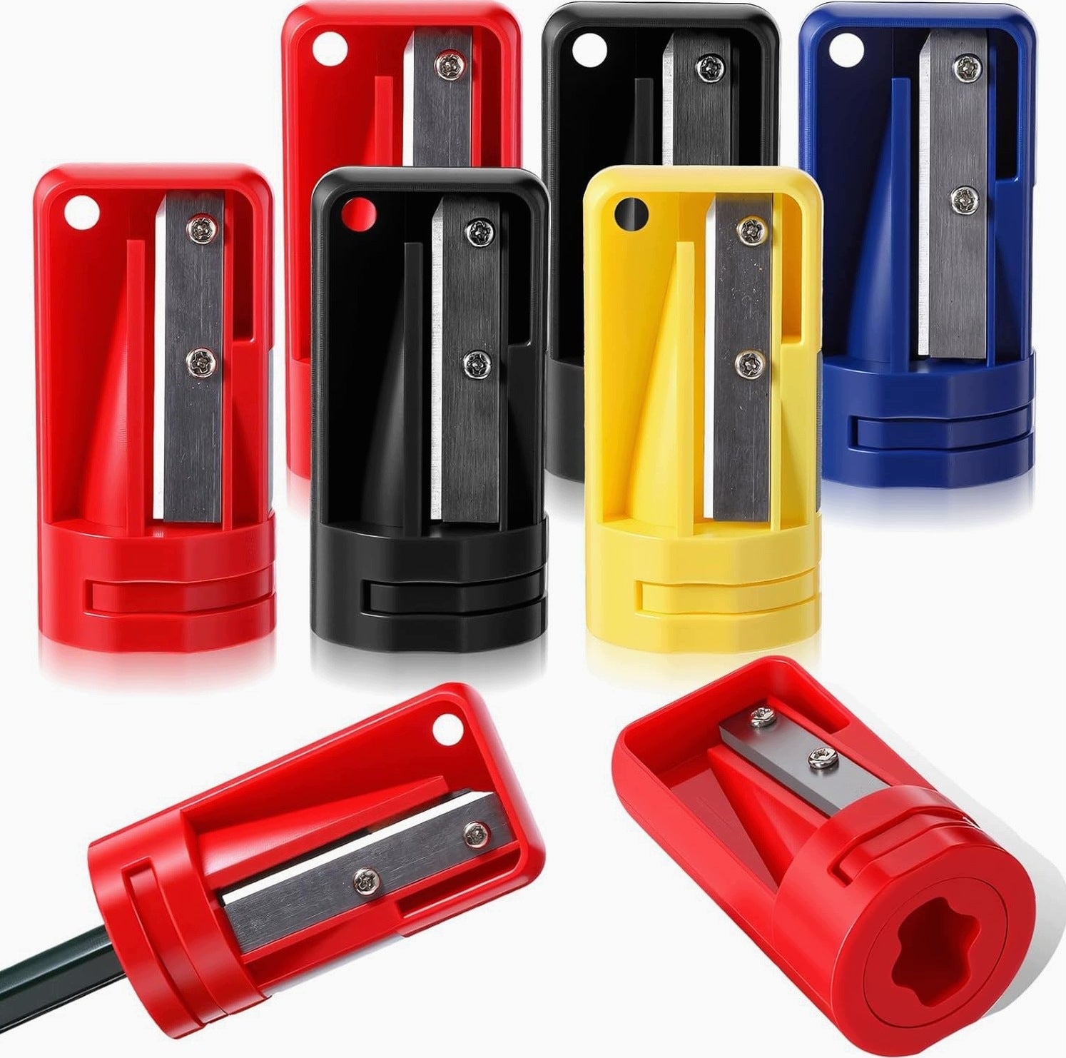 CARPENTRY PENCIL SHARPENER 6 PIECES HANDHELD DURABLE PORTABLE COLOR MIX SET