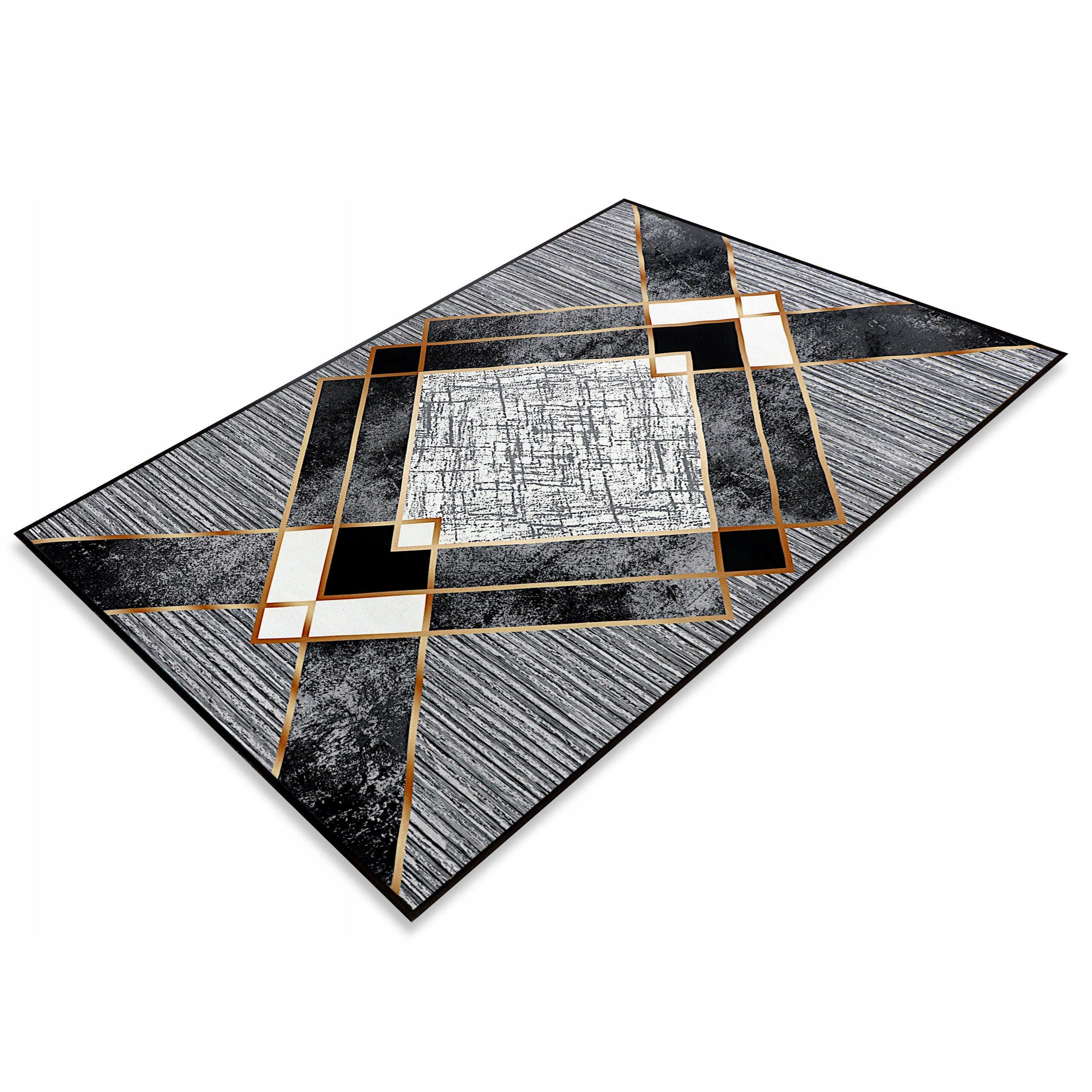 CARPET FOR LIVING ROOM 120x160 MODERN GREY FASHIONABLE GOLD LARGE WASHABLE MAT Manufacturer code DYWAN DO SALONU 120X160 PODGUMOWANY MATA